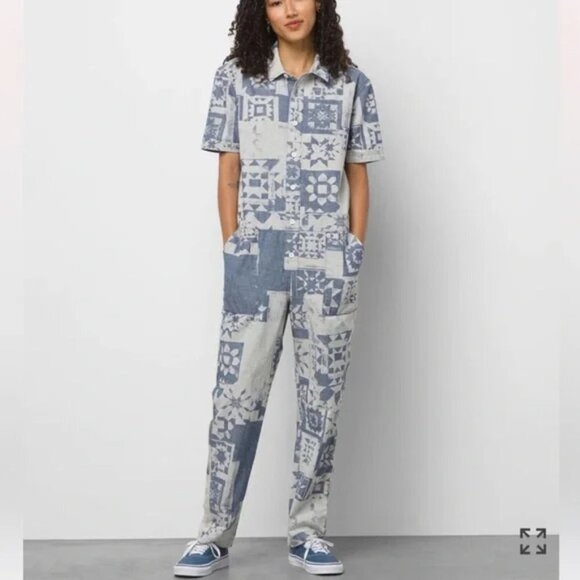 #26❤️ NWOT vans Moro coveralls overalls jumpsuit in Ashley Blue tie-dye … - Picture 3 of 4